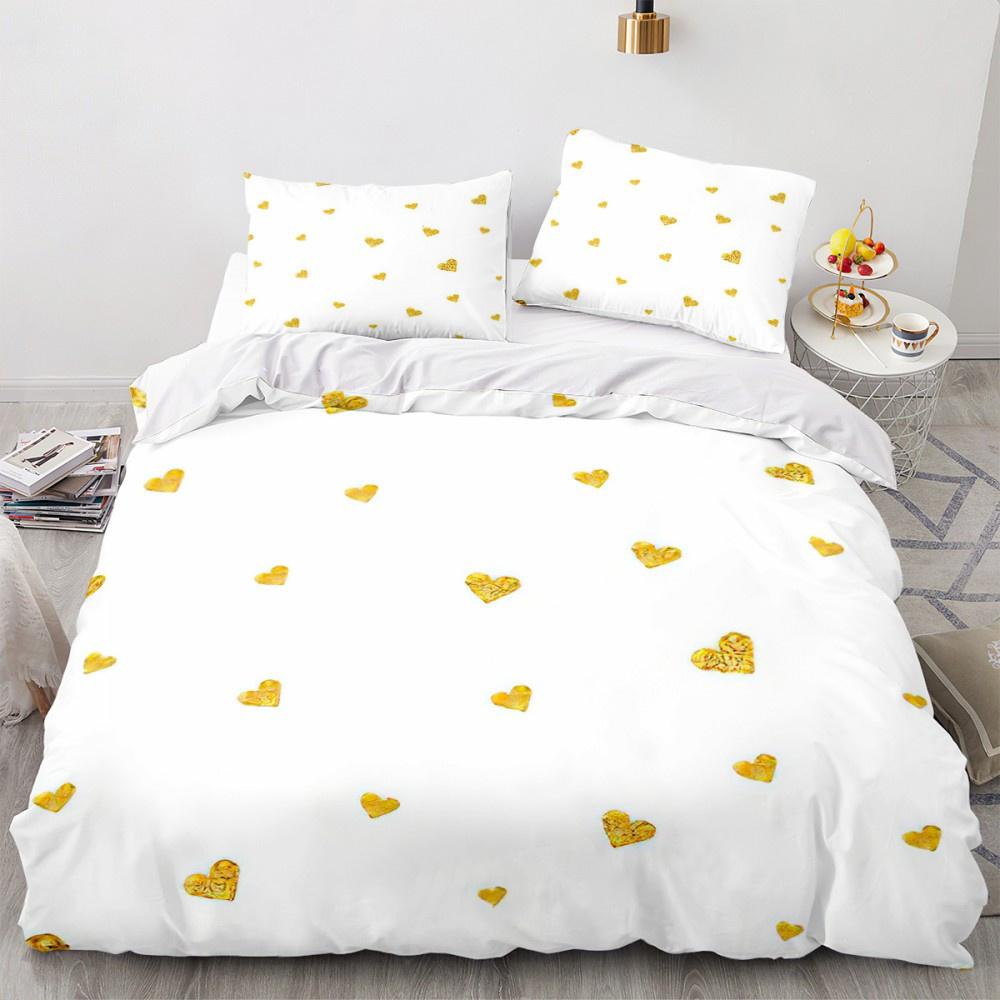 Valentine's Day Luxury Love Heart Duvet Cover - Romantic Theme for Couples, Queen Size, Ideal Women's Gift