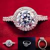 Faux Silver Cubic Zirconia Wedding Engagement Ring Size 6-10
