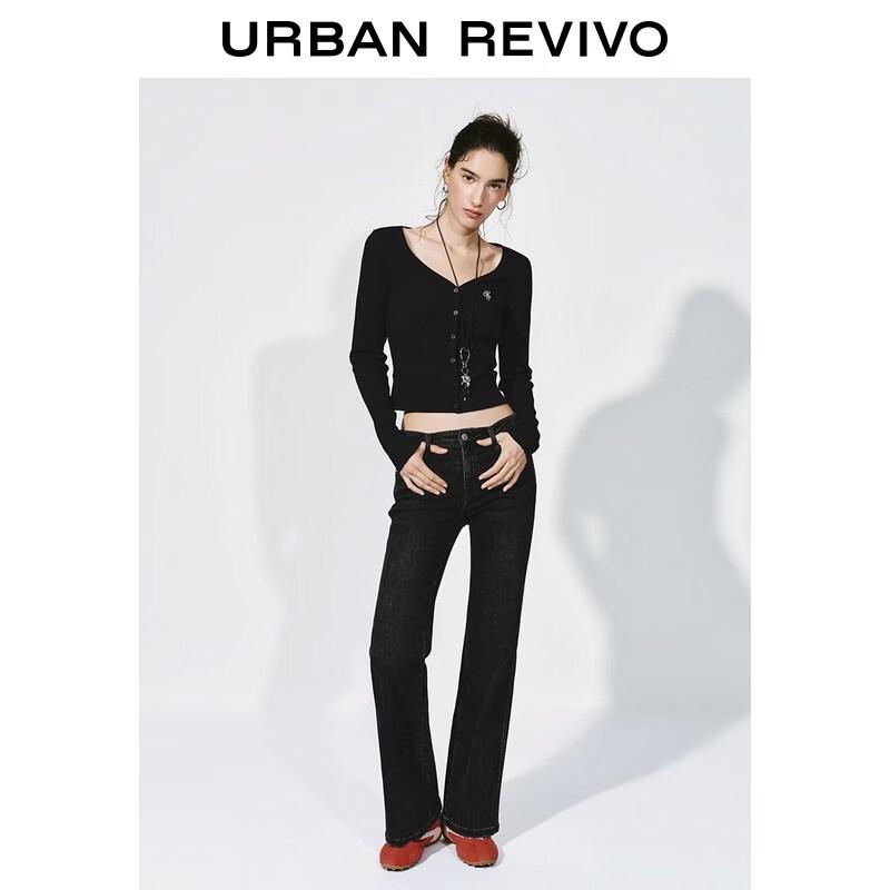 UR 2026 Spring Washed Slim Flare Jeans
