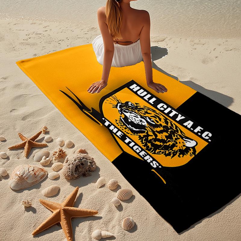 1PC Hull City Fire Emblem Beach Towel - Soft, Absorbent Microfiber, Lightweight, Ideal for The Beach, Parties, Travel, Camping Fan Gifts