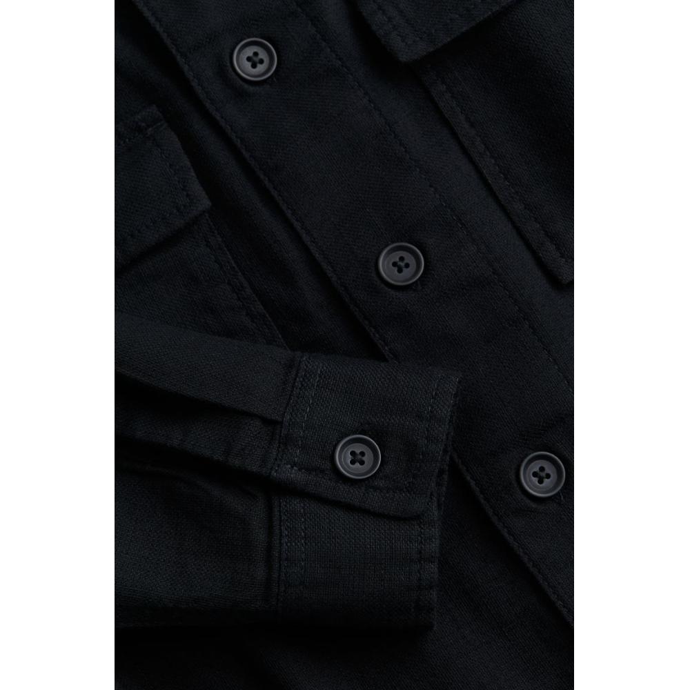 H M Cotton Overshirt Black