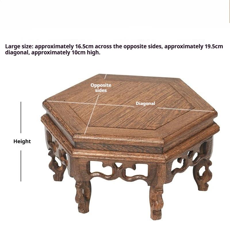 Retro Wooden Engraving Tea Tray Teapot Bases Bonsai Buddha Stand Fish Tank Pedestal Wooden Flowerpot Base Furniture Home Decor