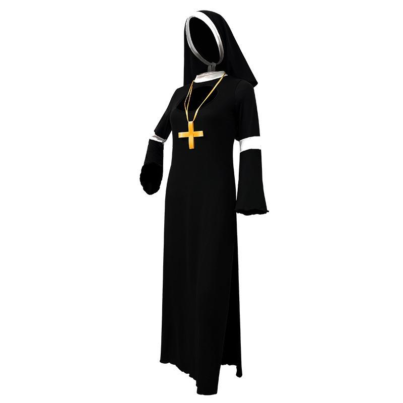 Ladies Halloween Costume Costume Masquerade Cosplay Nun Costume Stage Show Costume Set