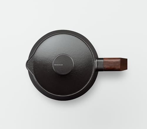 Vermicular Soup Pot, Matte Black, Single-Handed Cast Iron Enamel, Multi-Purpose, Waterless Cooking, Stewing, Rice Cooking, Frying, Induction Cooking,