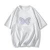 Butterfly Short-sleeved T-shirt Women's Summer New Design Sense Niche French Sweet Top Korean Chic Pure Cotton Half-sleeve