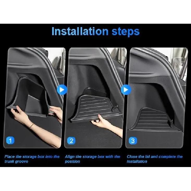 Waterproof Rear Trunk Storage Bins Organizer Box for Tesla Model Y 2026 Juniper Car Interior Accessories