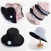 Reversible Foldable Wide UV Sun Wire UV Sunburn Face Slimming [Qzkouma] Women's Hat, Brim, Protection, Hat, Double-Sided Use, Insert, Protection,