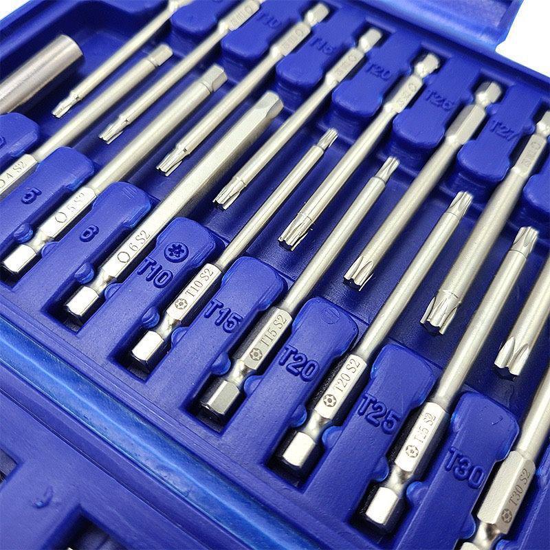 Electric Drill & Bit Tool Set: Phillips, Slotted, Hex, Triangle, Torx & Irregular Bits