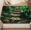 Welcome Mat 2D Green Grass Stone Path  Washable Floor Carpet for Living Room Bedroom Bathroom Kitchen Mat Home Decoration