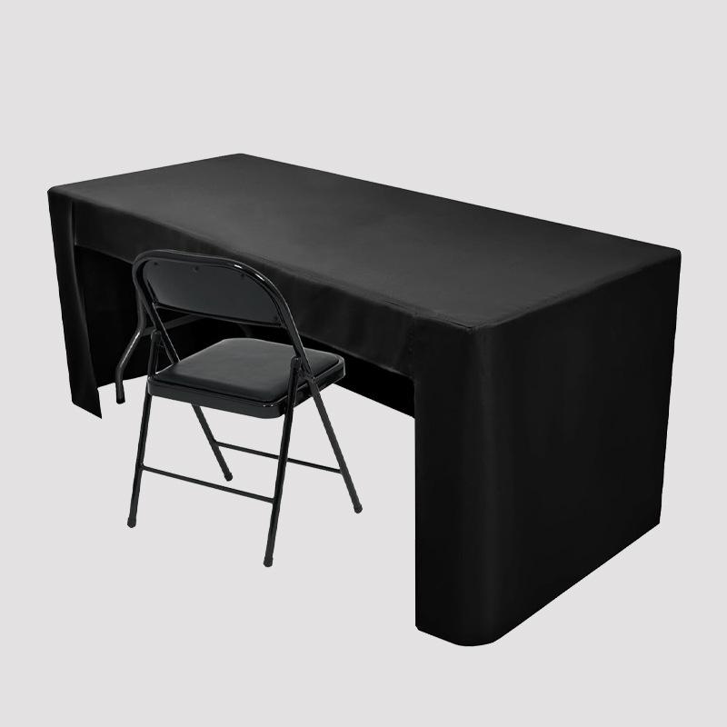6FT Fitted Stretch Tablecloth Spandex table cloth Table Skirt Black/White Universal for Party, Banquet, Wedding and Events