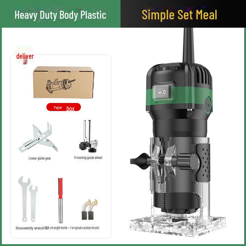 Adjustable Speed Woodworking Trimming & Slotting Machine - 6.35mm Electric Router