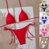 26 Bikini Triangle Cup Sexy Split Swimsuit Pure Color