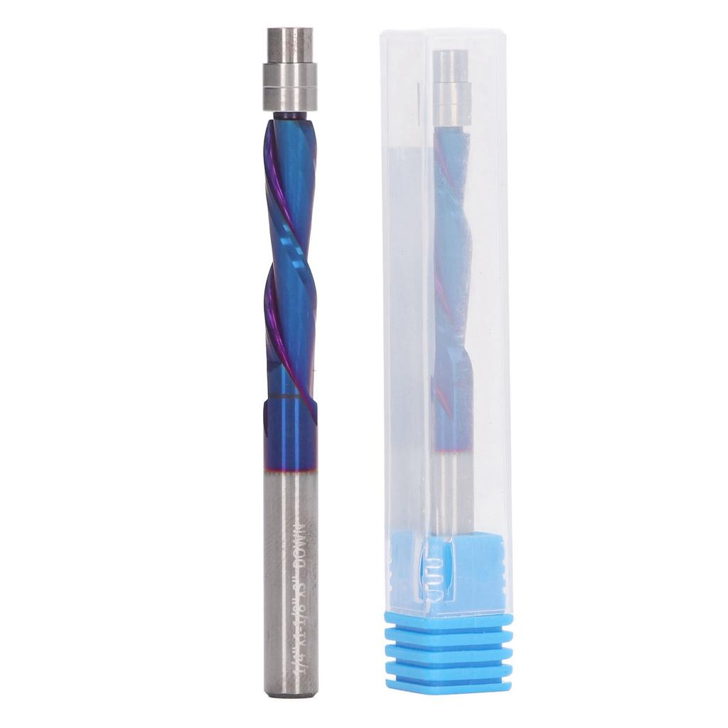 Flush Trim Bit Up Cutter CNC Spiral Milling Router 14 Shank Solid Caribide with Bearing