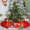 Large Christmas Tree Skirt Red Xmas Tree Foot Covers Santa Claus Snowflake Snowman Carpet Base Mat Party Decor Supplies 60x60cm