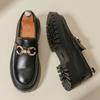 Fashion Classic Thick Sole Men's Penny Loafers Slip-On Business Dress Shoes for Gentleman Metal Buckle Formal Black Glossy Shoes