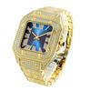 MISSFOX Luxury Diamond Watches for Men Hip Hop Style Bling Bling Iced Out Wristwatch Fashion Square Stainless Steel Waterproof Clock