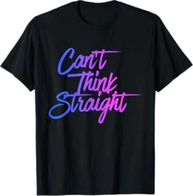Kan Niet Recht Denken Grappig Biseksueel Bi Trots Vlag T-shirt T-shirt