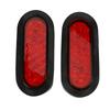 New!2Pcs 6 Inch Oval Red 22 LED Truck Taillight Transparent Reversing Tail Light For Truck Trailer Warning Light