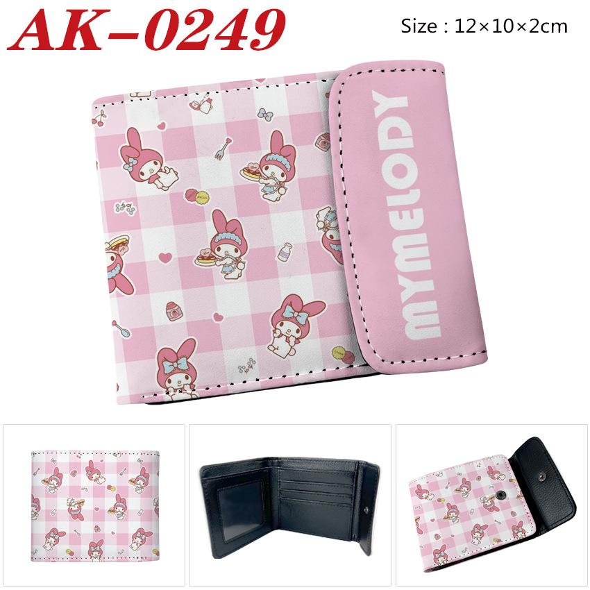 Sanrio Anime Wallet Cinnamoroll Kitty Melody Kuromi PU Leather Snap Closure