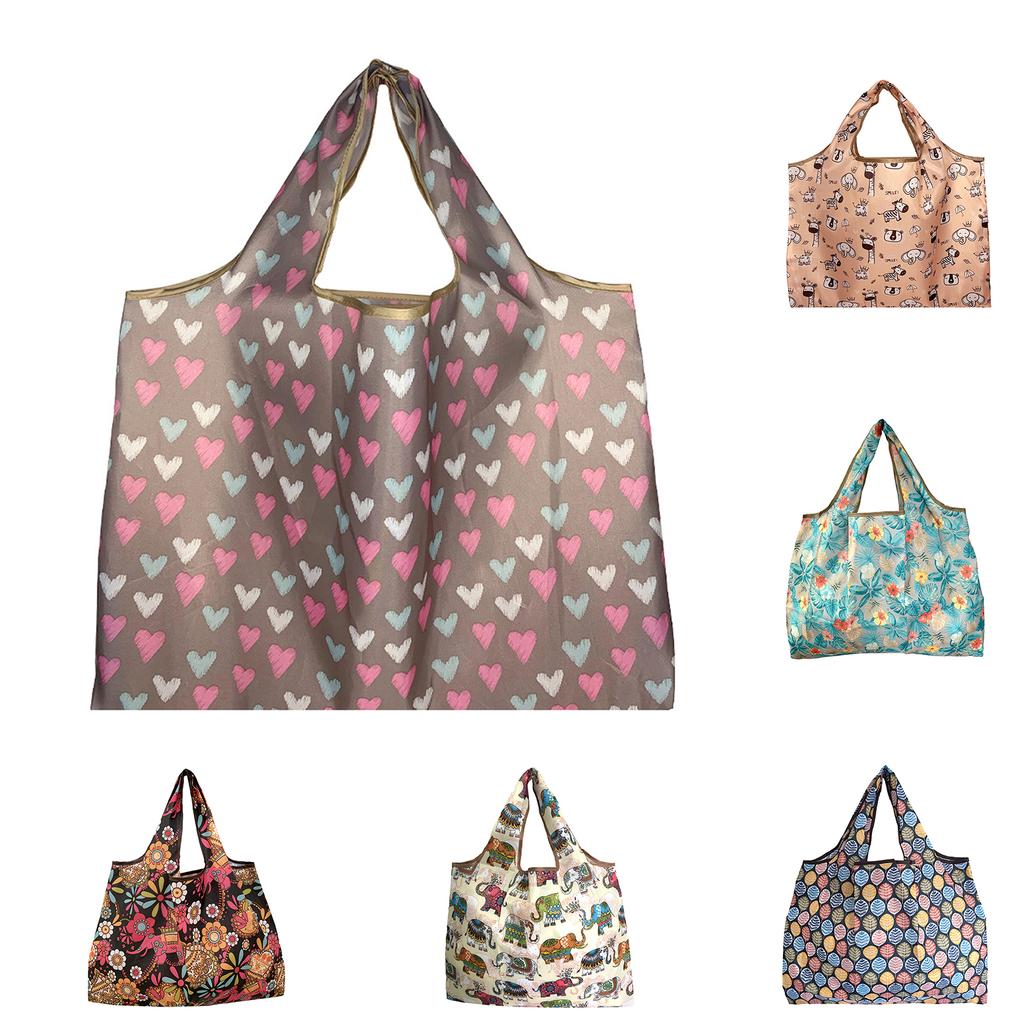 Large Capacity Foldable Shopping Bag Oxford Cloth Beautiful Fine Knitted Shopping Pouch for Girls