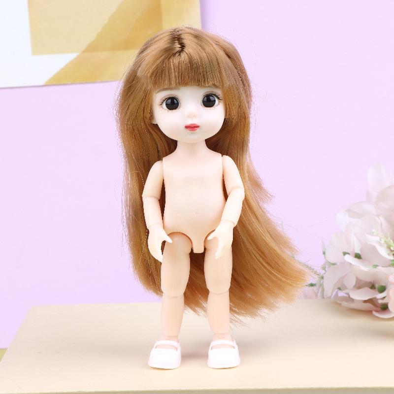 16cm Articulated Fashion Doll 13 Movable Joints Nude Unfinished Body DIY Dress Up Toy Ideal Gift for Girls