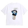 Work Stress Crying Cat Meme T-Shirt _Work Is Coming_ Korean Funny Y2k Graphic Tee Casual Short Sleeve Shirt for Women Gift Tops