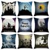 Halloween colorful pumpkin devil Digital printing short plush pillow covers for car sofa office cushion cover home goods
