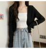 Klimaanlage gestrickter Cardigan Damen Sommer mit Trägerrock Sonnenschutz Bluse Jacke Studenten Oberteile Trend