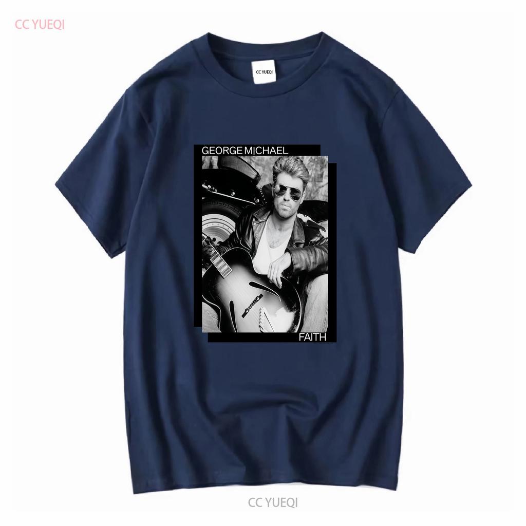George Michael Faith T Shirt Cotton All Sizes EL066 Vintage Washed Streetwear Homme Designer Clothes Stylish Casual Stretched