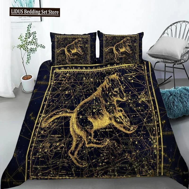 

Constellation Duvet Cover Yellow Constellation King Size Bedding Set For Astronomy Enthusiast Soft Twin Polyester Quilt Cover 70x133cm 2pcs