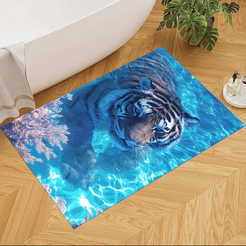 Wild Tiger In Jungle Non-Slip Home Carpet Design for Office Decor Living Room Bedroom Gift