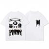 BTS Y2K Grafikli Çift Tişörtleri BT21 Kpop Hayranları Hediye Günlük Bol Kısa Kollu Bisiklet Yaka Ebeveyn Çocuk Kombin Pamuklu Tişörtler Unisex İçin