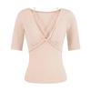 2026 Sexy Slim-Fit V-Neck Lace Patchwork Mid-Sleeve Women's T-shirt