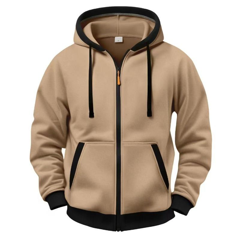 Men S Autumn Winter Thick Hooded Zip Up Casual Sweatshirt