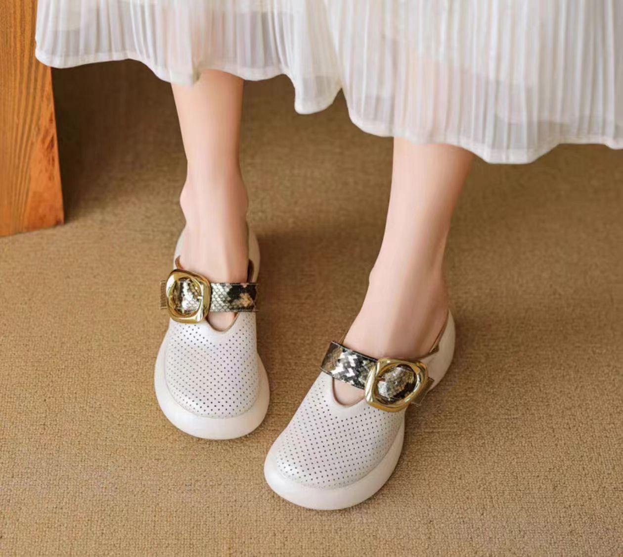 

Модные женские туфли на высоком каблуке и платформе, полутапочки из кожи, женские туфли с острым носком, женские офисные туфли Chaussure, элегантные туфли с открытой спиной 40 бежевый