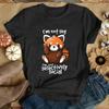 (Premium T-Shirt)Panda T-Shirt mit Aufdruck „I'M Not Shy I'M Just Selectively Social“ für Damen, kurzärmelig, lustiges T-Shirt mit Rundhalsausschnitt