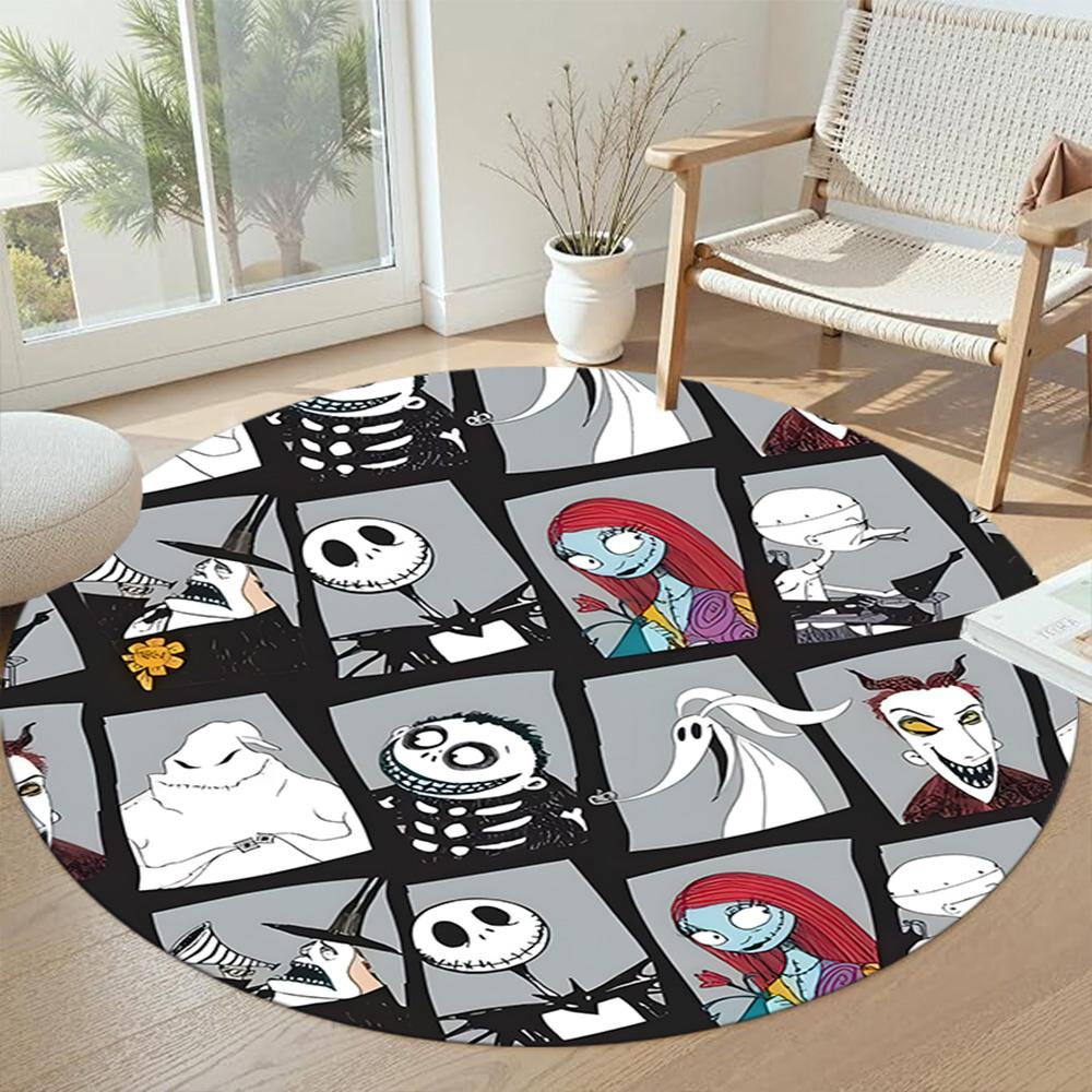 Nightmare Before Christmas Round Carpet Suitable for Decorate room Dormitory Study room Living Rooms Anti-slip Round Rug Office home decor