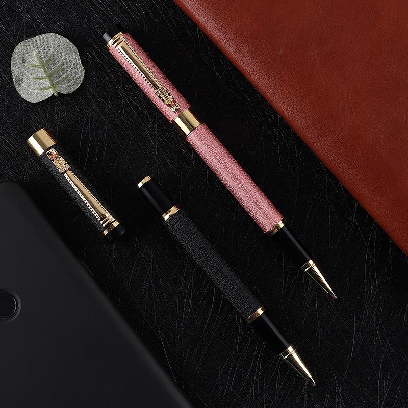 Dragon Clip Metal Pen: Ballpoint, Fountain, Rollerball - Simple & Elegant with Laser Logo.