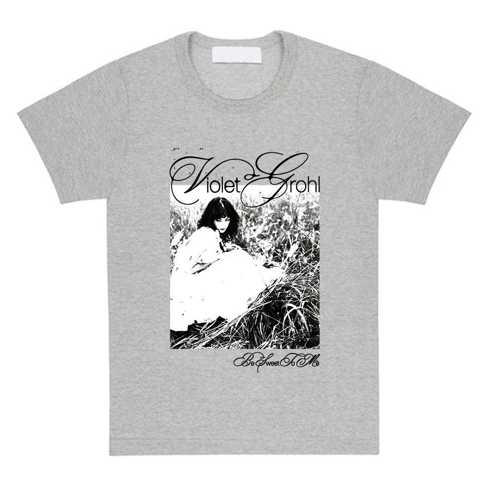 Be Sweet To Me T-Shirt Violett Grohl Sänger T-Shirts Unisex Streetwear Kurzarm Rundhals Damen T-Shirts Grafik Tops L grau