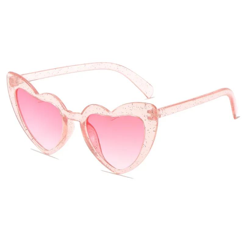 Retro Fashion Heart Shaped Sunglasses Outdoor Sunscreen Alien Personality Party Street Photography Men'S And Women'S Sunglasses