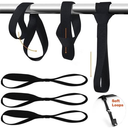 KOKITEA Black Lashing Belt, Tie-Down Ratchet Type, Cargo Tie-Down Belt, 2-Strand Lashing, 4m, 2.5cm Wide, 800kg Breaking Load per Strap, Maximum Load