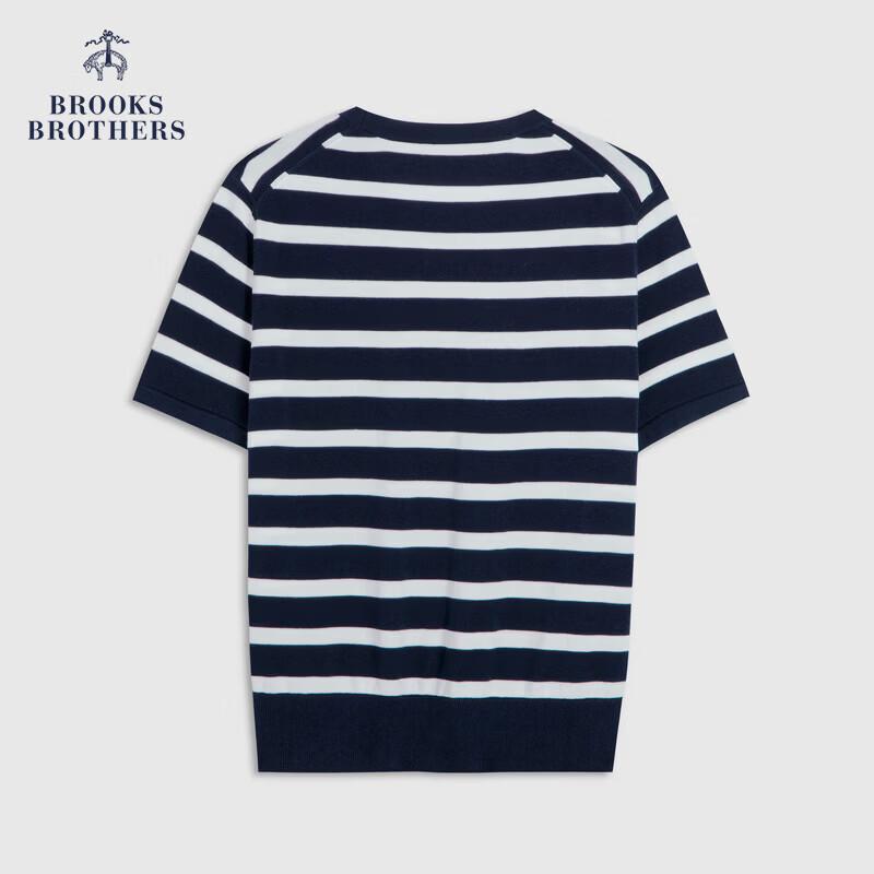 Женский топ Brooks Brothers в морскую полоску из чистого хлопка с коротким рукавом M