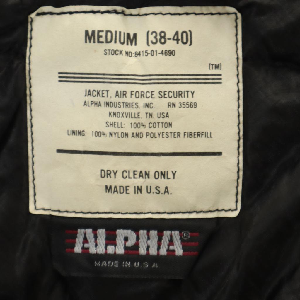 Alpha 90s Made In USA Old AIR FORCE Security Batting Jacket M Black Men's Used