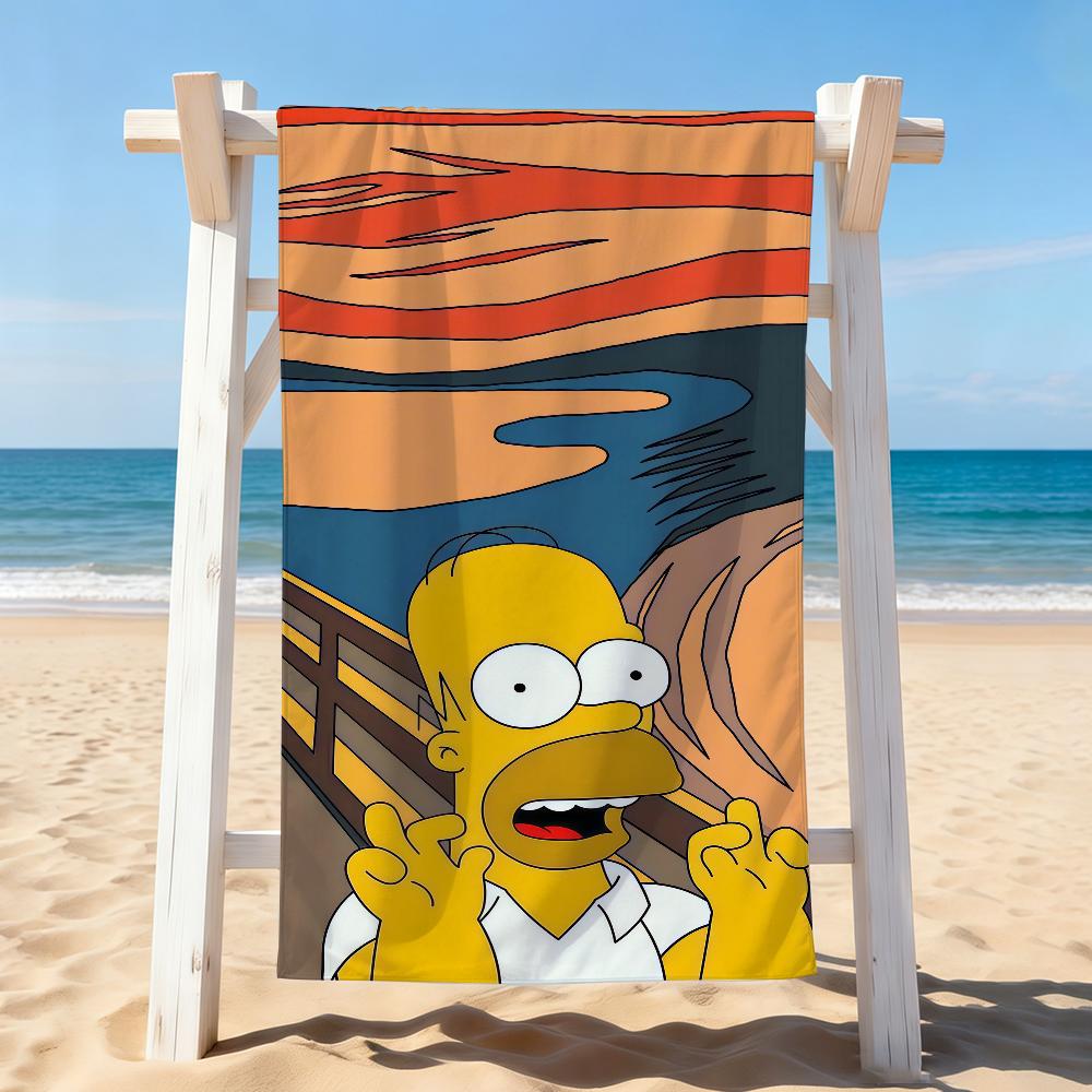 Cartoon cute THE S-SIMPSONS Towel Drying Bath Towel Applicable To Light Swimming Camping Yoga Beach Out