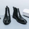 British Style Male Casual Leather Ankle Boots Classy Mens Chelsea Boots Leisure Walk High Top Shoes Outdoor Party Weddidng Shoes