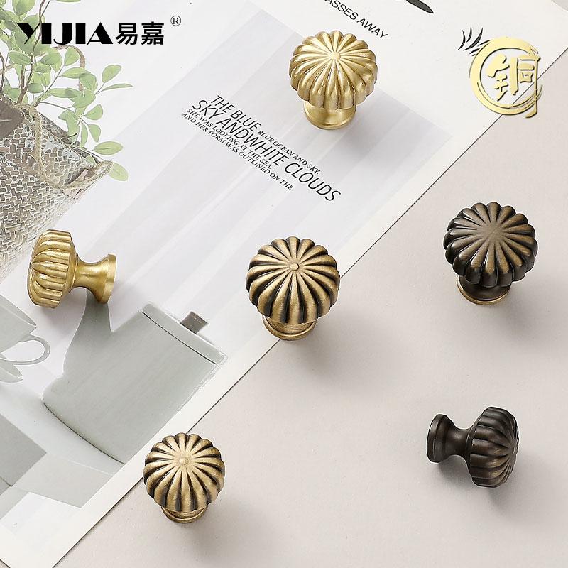 Brass Single-Hole Handle Solid Pure  Handle  Mini Drawer Knob Wardrobes Cabinets TV Stands  Bathroom Vanities Pull