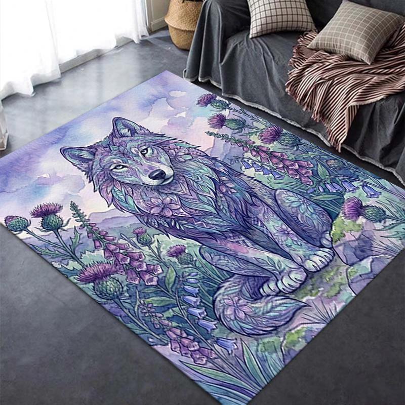 2025 New Dreamy Watercolor Animal Carpet Rug for Living Room Bedroom Home Sofa Decoration,Kids play Non-slip Floor Mat02
