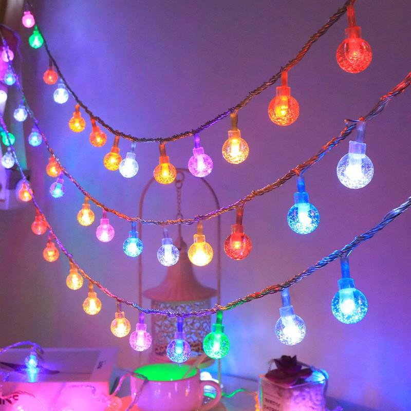 Colorful Solar LED Ball String Lights for Outdoor Christmas Decor