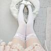 Jk Japanese Lace Ribbon Bow Knee Socks Lolita Sweet Girl White Versatile Lace Thigh Socks