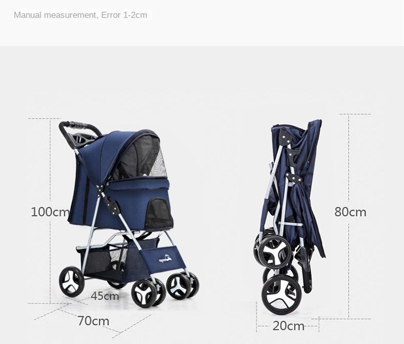 2025 Pet Dog Stroller Cats Baby Stroller Detachable One-shoulder Handbag Portable Breathable Dog Cat Trolley Pet Carrier Bag